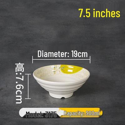 Melamine Imitation Porcelain Large Noodle & Soup Bowls (Set of 10)