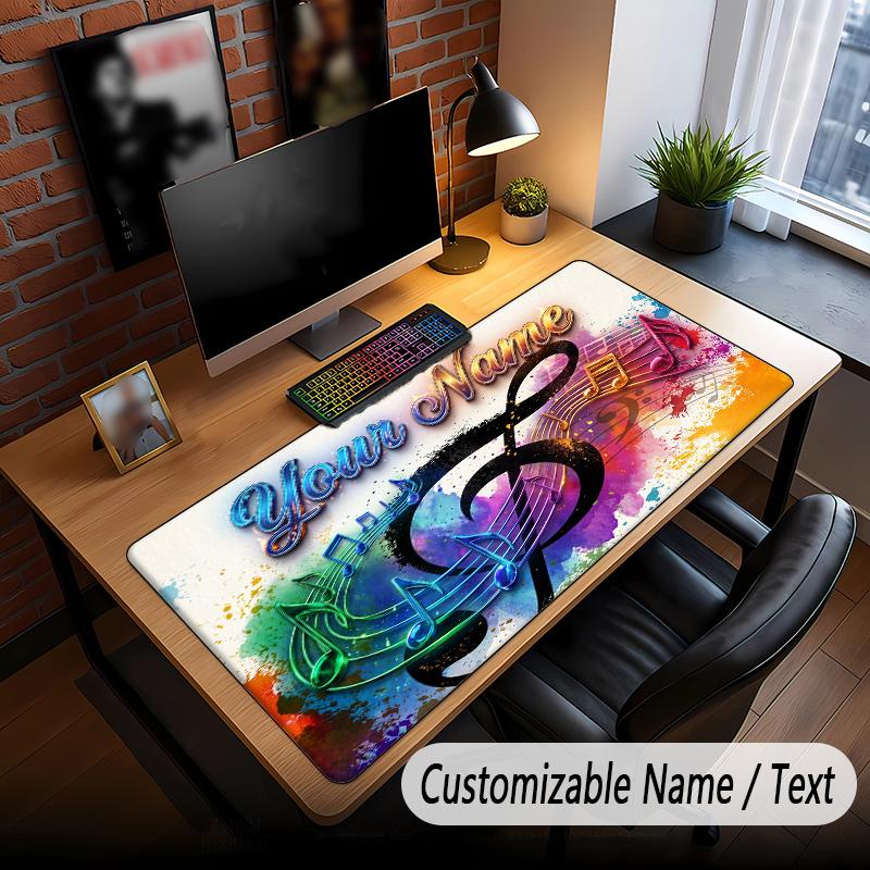 Music General Theme Custom Mouse Pad Personalized With Name Text Customized Desk Mat For Office Home Decor