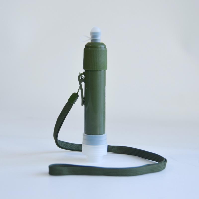 1pc Outdoor Mini Camping Purification Water Filter Straw TUP Carbon Fiber Water Bag for Survival or Emergency Supplies