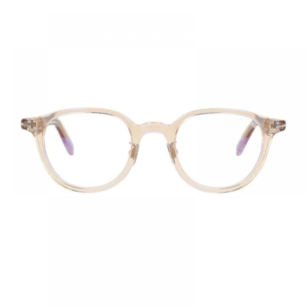 Tom Ford Eyeglasses Square Full Rim  Transparent Brown Frame And Clear Demo Lens