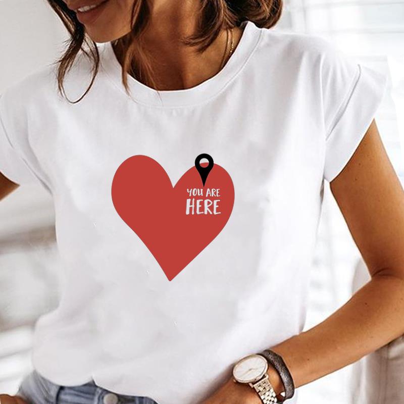 (Asian Size) Casual Clothing Printed Female Top T Shirt o-neck watercolor flower Short Sleeve T-shirts Lady Fashion Women Graphic Tee