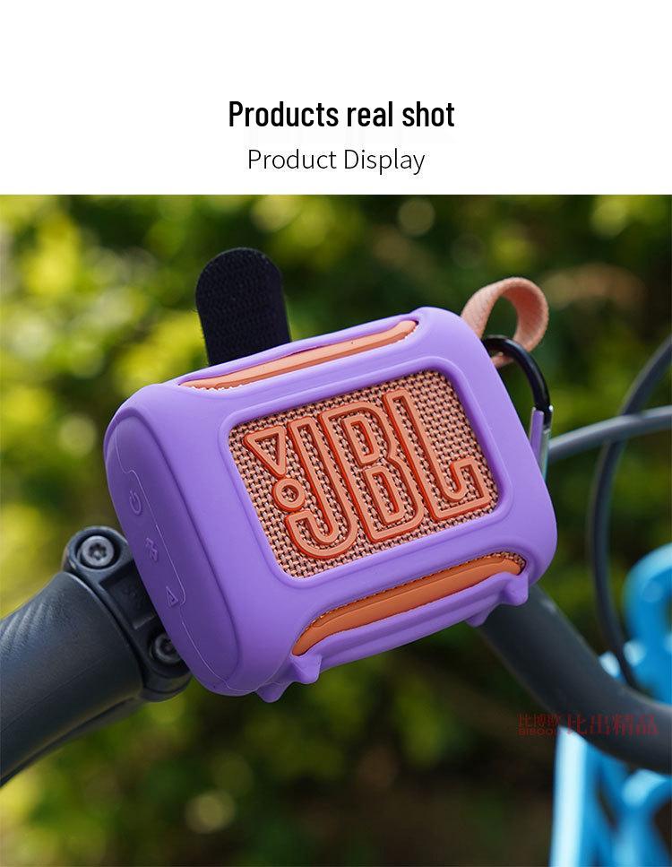 Silikonhülle mit Fahrradgurt für JBL GO5 Bluetooth-Lautsprecher, Music Gold Brick 5. Generation Schutzhülle