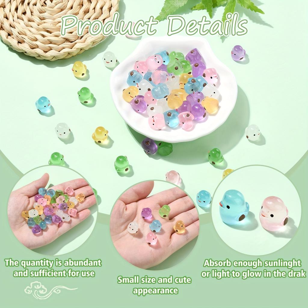 100/50Pc Luminous Mini Resin Chickens Glow In The Dark Tiny Miniature Figurines For Micro Garden Plant Diy Home Party Decor