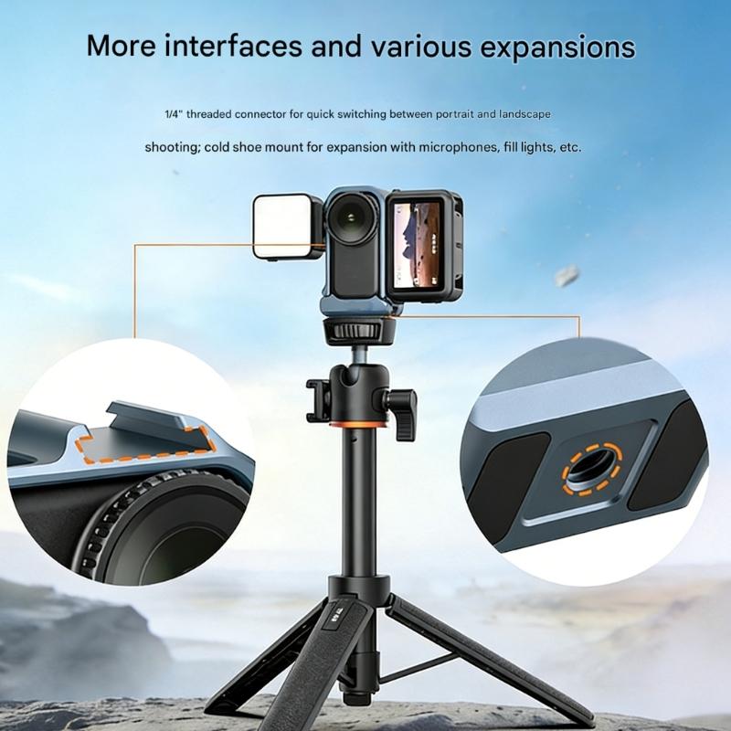 Aluminum Alloy Cage For Action Camera Protective Frame Shell With Cold Shoe Mount & 1/4Inch Screw Hole For Tripod