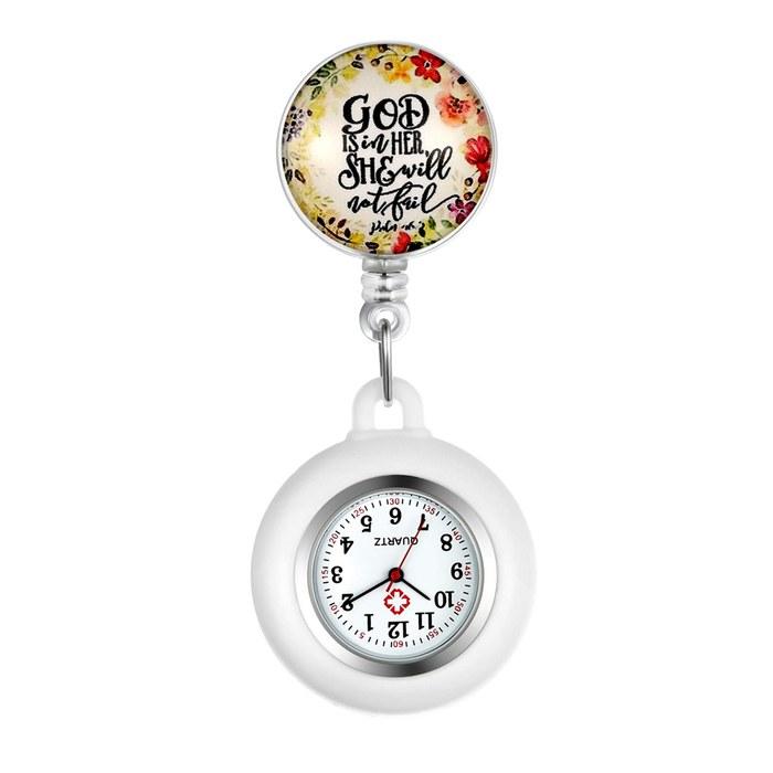 Lancardo Nurse Watch – Pocket Watch – Silicone – Yellow Rose Flower