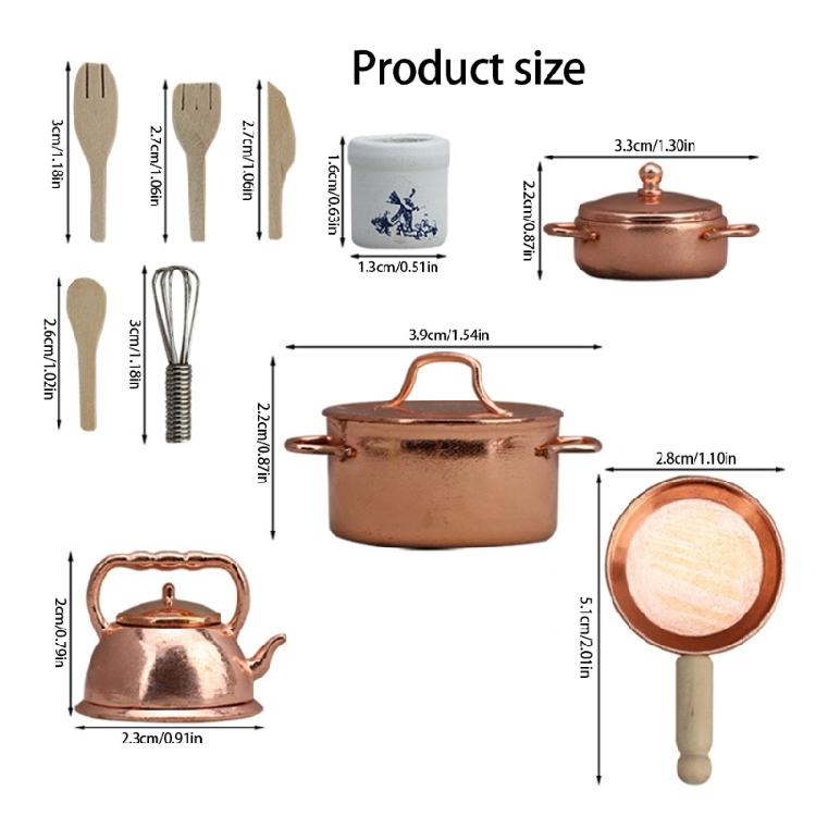 Miniature Metal Cookware For Miniature Displays 1/12 Scale Robust Construction With Detailed Design Features