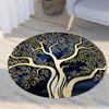 Nordic Flora and Fauna Geometric Printing Pattern Circular Carpet Home Living Room Sofa Bedroom Floor Decoration Carpet