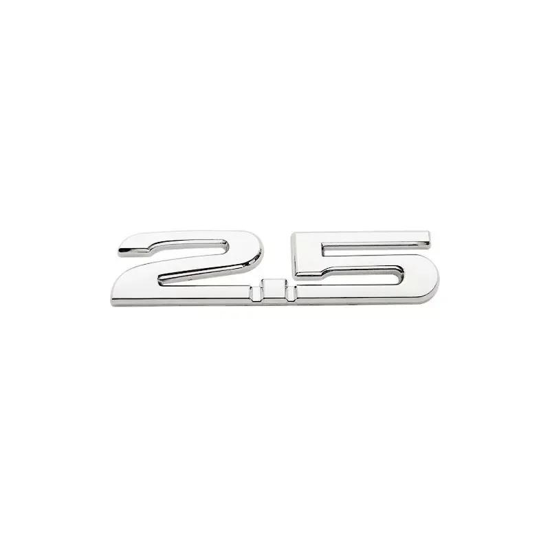 

3D Metal 2.0 2.5 Letters Car Fender Emblem Rear Bag Badge Sticker For Mazda 3 6 Axela CX5 CX7 MX5 Chrome Black Accessories
