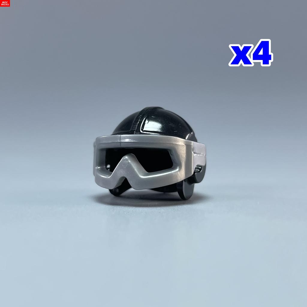 MOC Bricks 30170 30171 Pilot helmet Headgear Visor goggles 4cm Figure Wear DIY Building Blocks Toys Birthday Gifts