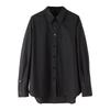Yi Fei Spring 2026 White Cotton Formal Shirt: Business Commuting Lapel, Long Sleeve, Waist-Cinching, Loose Fit