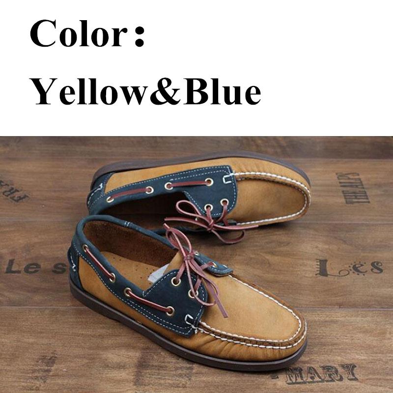 Men Genuine Nubuck Leather Docksides Classic Boat Shoes,Men Designer Sneakers For Hommme Femme Plus Size Loafers Y071