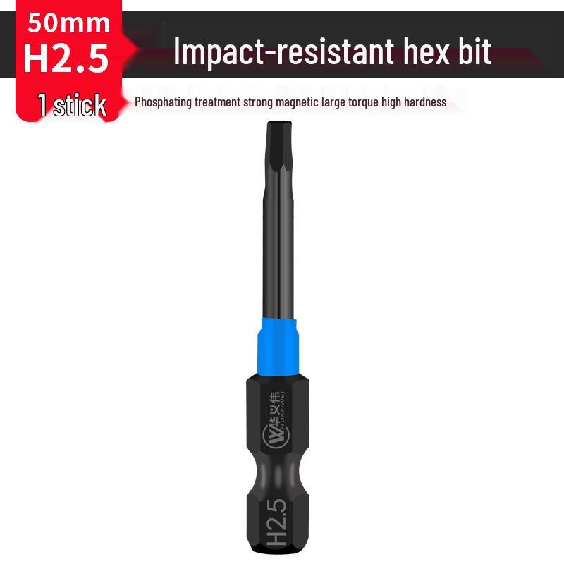 Extended S2 Air Pneumatic Screwdriver Hex Bit Set - Strong Magnetic, Super Hard, Non-slip