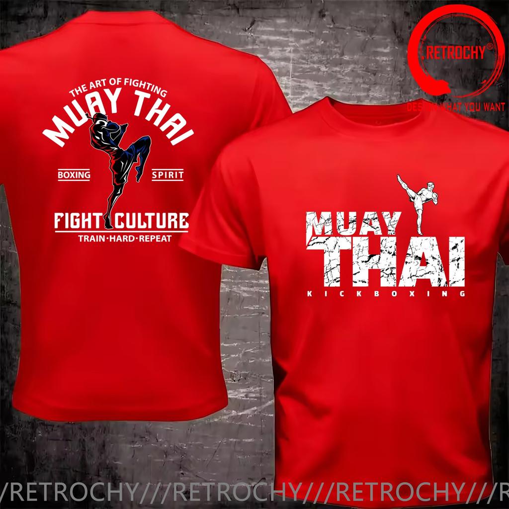 Funny Design Muay Thai Kickboxing Fighter Shirt Unisex Fashion Trendy Casual Clothing Stylish Tops Tee Shirt Leisure Tshirt Unisexs
