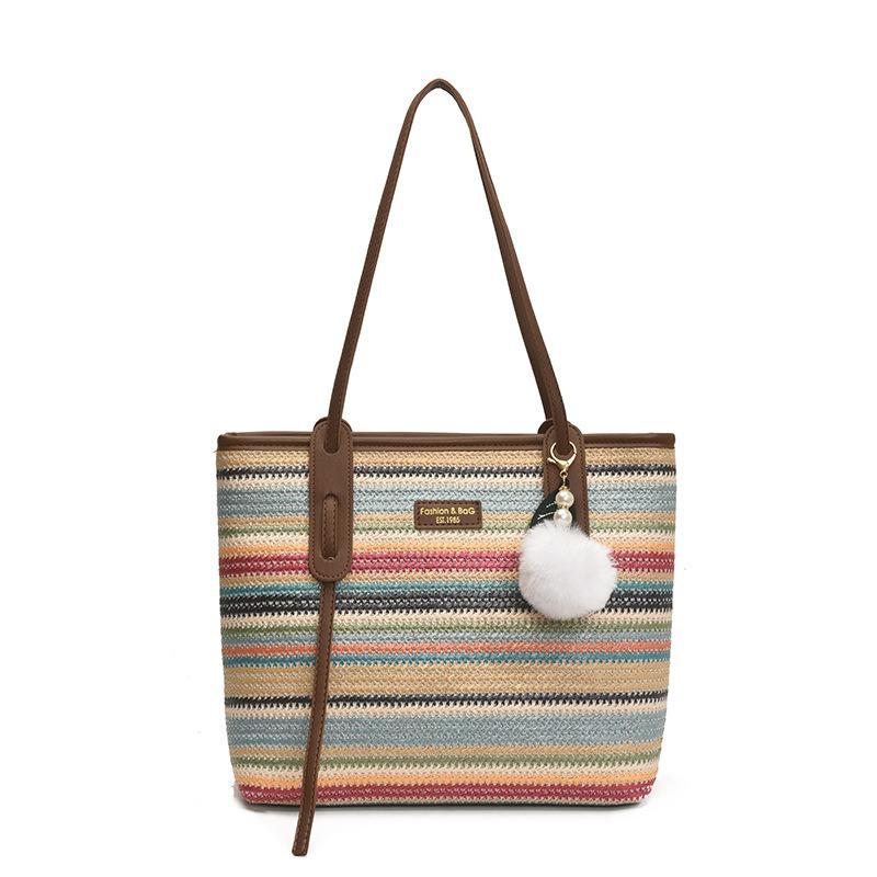 Bohemian Straw Bag Women's Large-capacity New Summer Shoulder Bag Seaside Vacation Wind Beach Bag