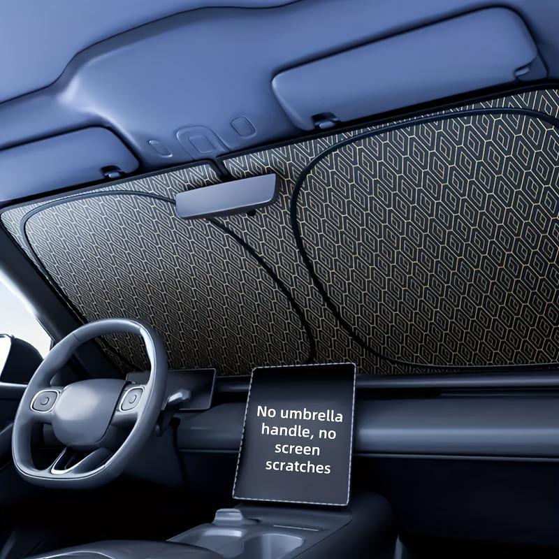 Titanium Silver Car Sunshade Windshield & Window Blackout with Heat Insulation and Laser Sun Blocker Silver Coating Opaque