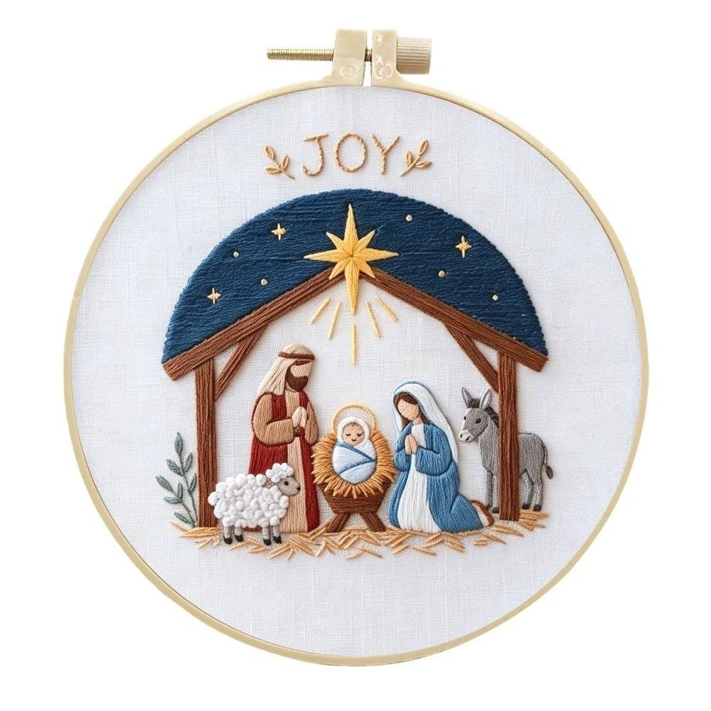 Santa Claus Christmas Embroidery Kit DIY Needlework Craft Punch Needle Kits Beginners