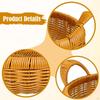 Imitation Rattan Storage Basket,Woven Fruit Bowl Vegetable Serving with Handles Round Food Tray for