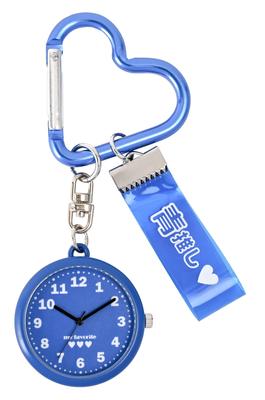 Taschenuhr Schlüsselanhänger Uhr Analog Karabiner Anhänger Schlüsselanhänger Uhr Drücker Schlüssel Blau Drücker Blau [Fieldwork] Damen ST301-5