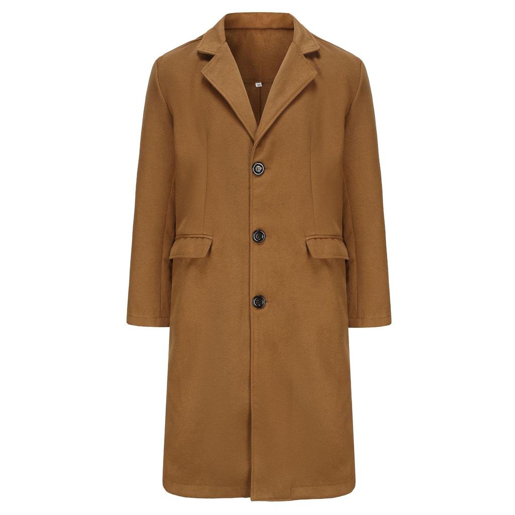 Men’s British Style Long Trench Coats & Woolen Jackets – New Colors Available
