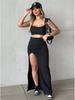 Hot-Selling Multi-Color Bodycon Long Dress with High Side Slit - New European & American Style Women's Clothing