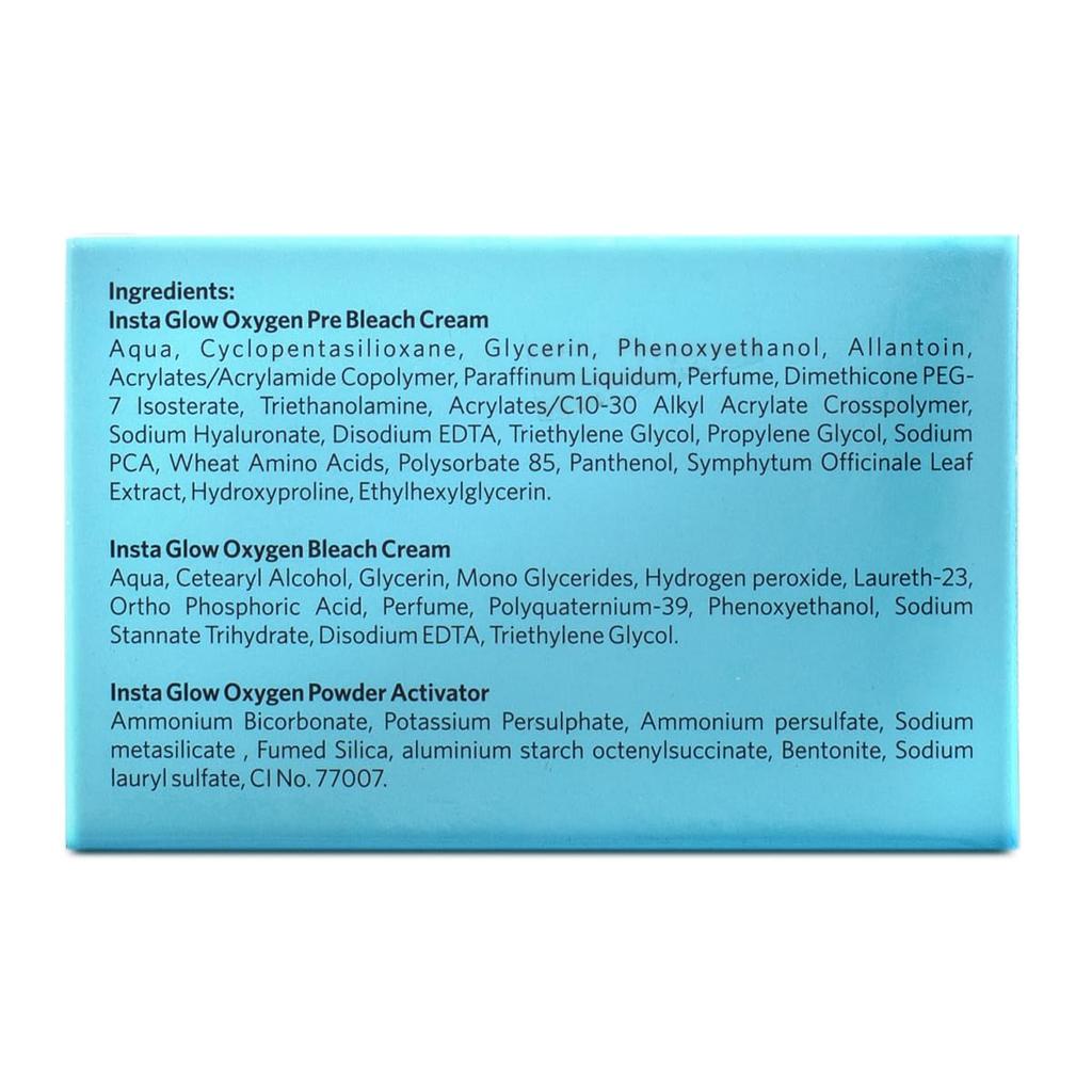VLCC Insta Glow Oxygen Bleach 51g X 4 Pack | Brightens Skin, Reduces Facial Hair Visibility, Smooth Fair Complexion