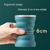 1PC Portable Silicone Cup Foldable Camping Hiking Folding Cups Travel Mug Heat Resistant Collapsible Water Cups with Lid Lanyard