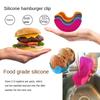 1/4pcs Silicone Burger Tray Reusable Sandwich Burger Fixed Rack Burger Tool Holder Shelf Storage Tool Dining Kitchen Accessories