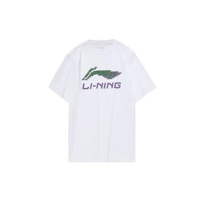 Li Ning T Shirts Men's White Crew Neck Moderate Straight Fit AHSP495-10