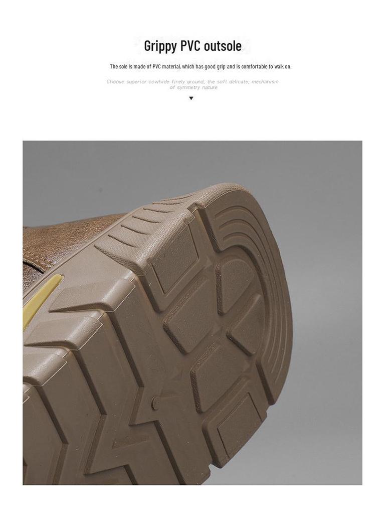 Men's High-Top Winter Martin Boots with Thickened Velvet for Warmth and Cold Protection