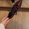 2025 Spring Autumn Women Double Buckle  Janes Shoes Patent Leather Dress Square Head Square Heel Solid Color  Shoes