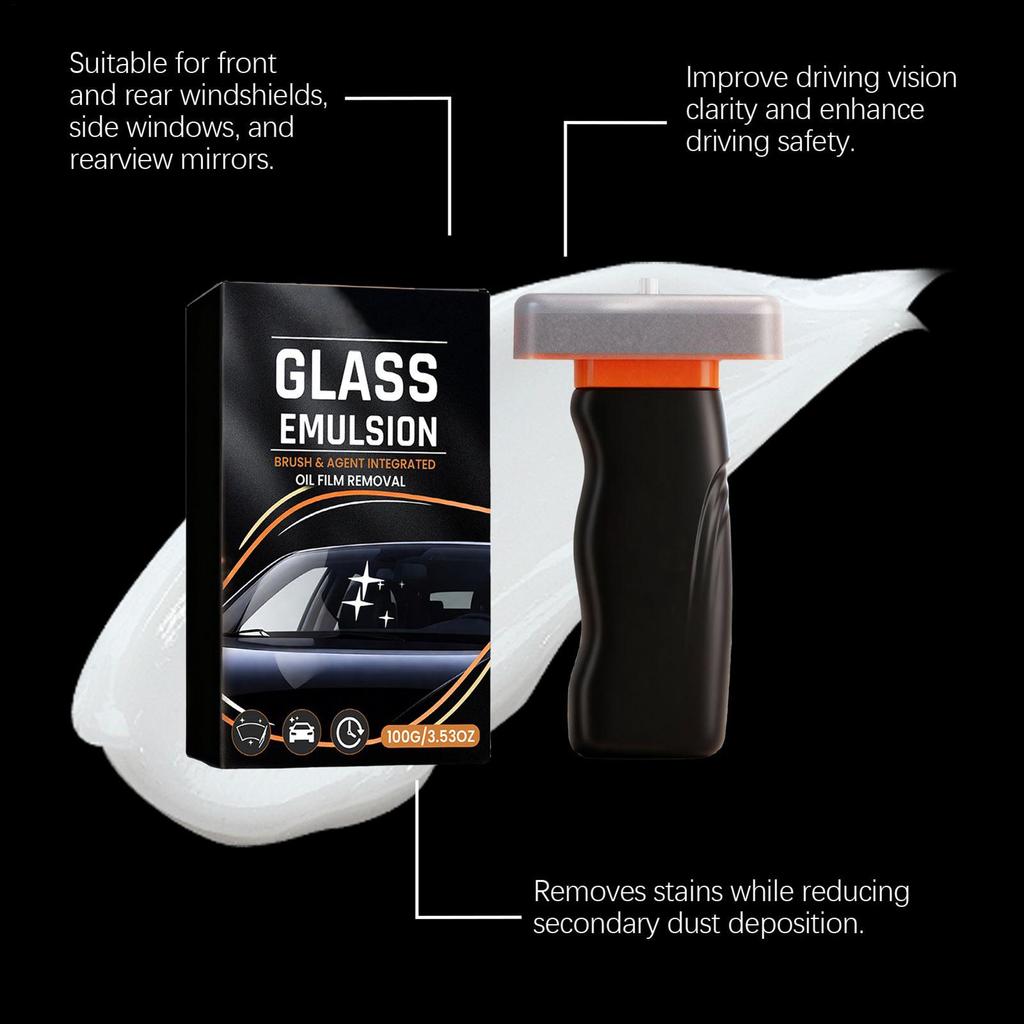 Glass Oil Film Remover Handheld Car Windshield Cleaning Brush Auto Glass Oil Film Removal For Car Automotive Truck SUV Vehicle