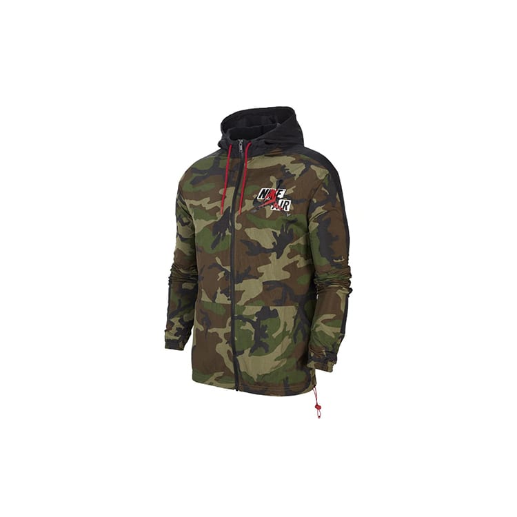 Jordan Jumpman Classics Camo Windbreaker Jacket Medium Olive CU2031-222