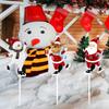 Christmas Decorations Outdoor Yard,Garden Metal Stakes with Solar LED Lights,Santa Claus,Elk,Perfect for Outdoor Lighted Holiday