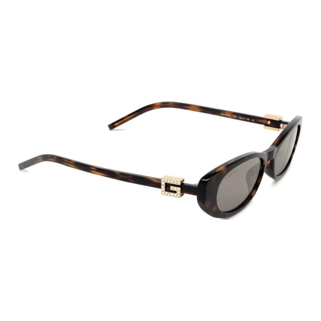Gucci Logo Detail Oval Sunglasses Women Sunglasses Tortoise GG1680S003
