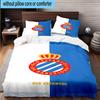 3PCS Football Espanyol Design Bedding Set,Including 1pc Duvet Cover And 2pcs Pillowcases Perfect for Bedroom, Dormitory, Fan Christmas gift