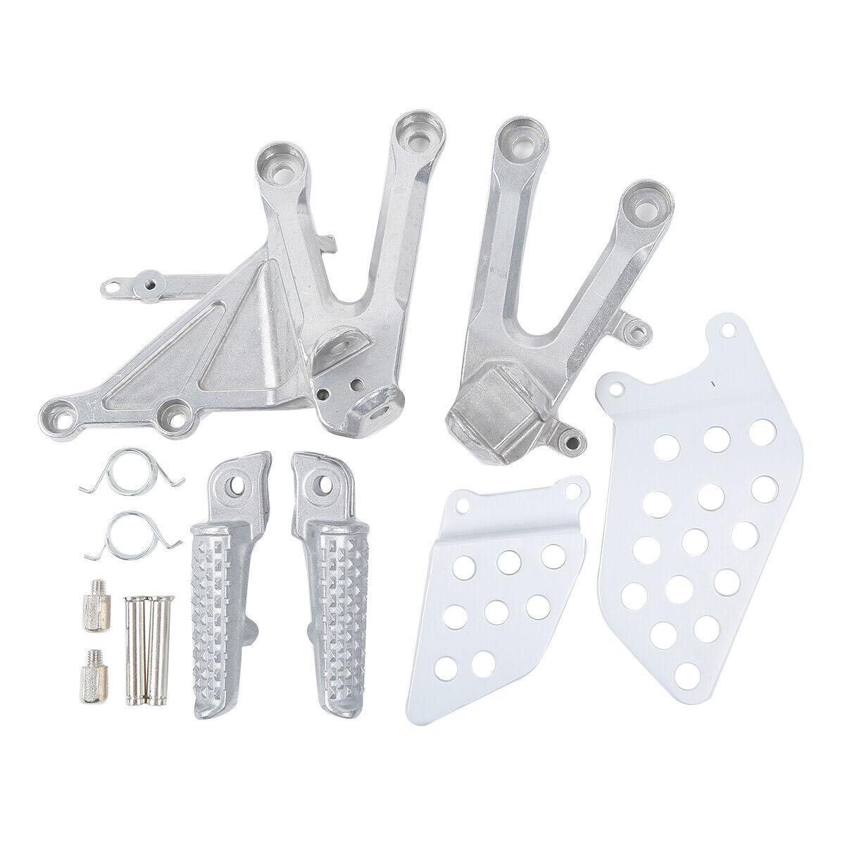 Motorcycle Front Footrest Foot Pegs Bracket Set For HONDA CBR1000RR 2004-2007 2005 2006 серебряный