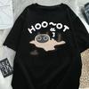 Cat T-shirt Retro High Street Trend Cartoon Print Round Neck Top Women Vintage Clothes Y2K