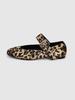 Florida Studio Everyday Antakya Glossy Buckle Strap Mary Jane Flat Shoes Leopard Ed2616