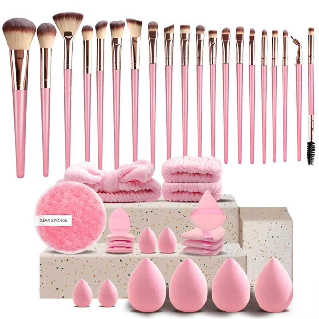 20-56Pcs Soft Makeup Brush Set with Storage Bag,Beauty Blender Sponge & Powder Puff Essential Facial Cosmetic Tools for Beginners & Makeup Lovers