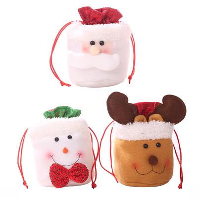 1/3pcs-Christmas Decoration Drawstring Apple Bag, Elderly Candy Bag, Gift Bag, Scene Decoration, Holiday Decoration, Room Decora