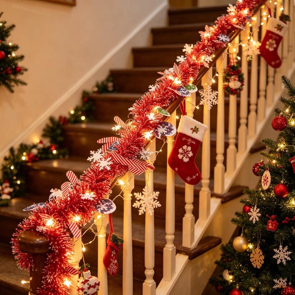 Snowman Glowing Santa Ball String Light Furry Strips Christmas Ornaments Home Decor