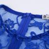 2025 European & American Slim-fit Evening Gown – Light Blue Lace Patchwork Chiffon, Back Zipper, 10 Colors Available