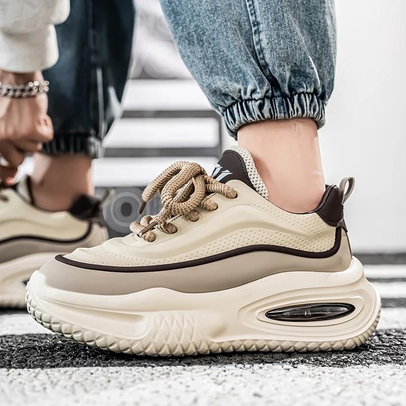 New Platform Vulcanized Sneakers Men Street Style Casual Shoes For Men Punk Chunky Social Men's Sneakers Korean 2025 Large Size