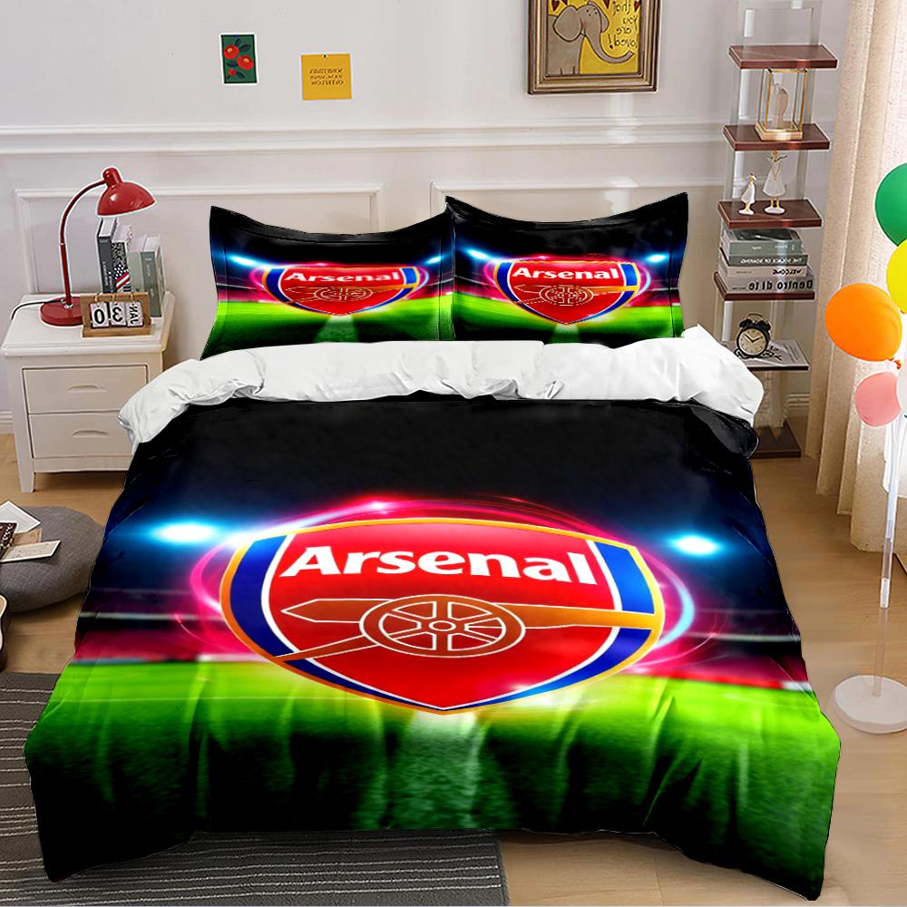 Ensemble de literie logo Arsenal Ensemble de literie Housse de couette Housse de couette Taies d'oreiller Décoration de la maison (1 * Housse de couette 2 * Taies d'oreiller, sans couette)