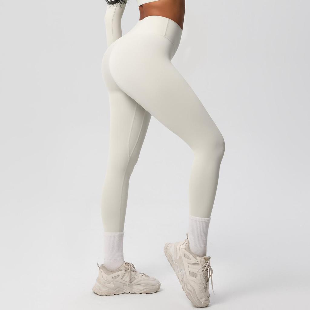 High-Waist Quick-Dry Double-Sided Brushed Yoga Pants for Running and Fitness Moisture-Wicking Athletic Tights