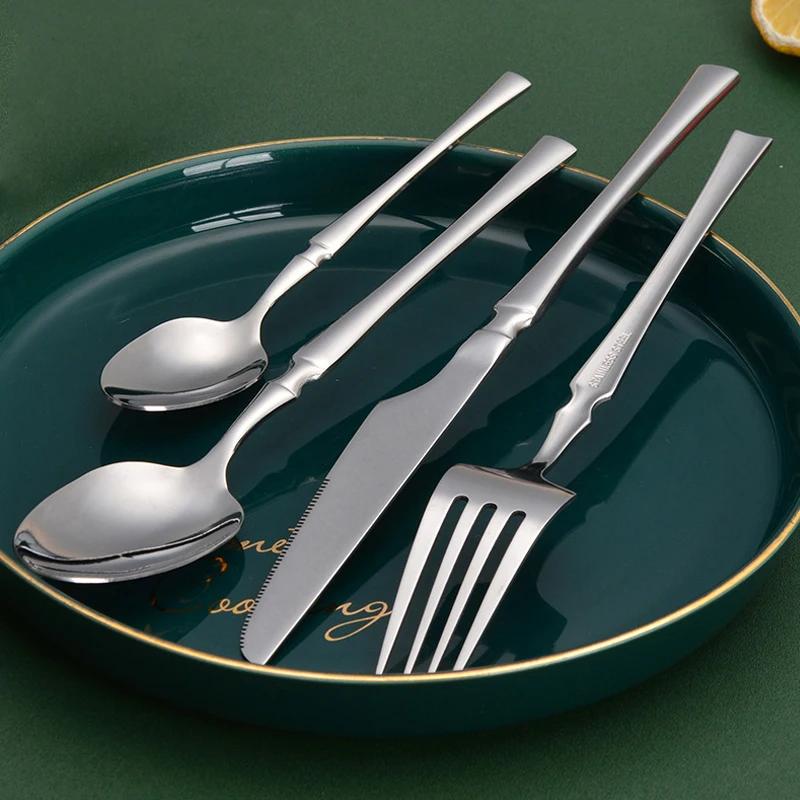 16pcs Gold Cutlery Set Forks Knives Spoons Dinnerware Dishwasher Safe Stainless Steel Western Tableware Silverware Wedding Gift