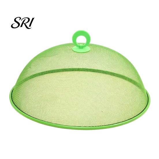 Tapa Redonda Metálica para Alimentos, Protector de Malla Fina, Cúpula Metálica Resistente para Pasteles al Aire Libre con Asa, Carpa de Malla a Prueba de Polvo para Barbacoa Picnic Ligera