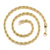 Gold-Plated Stainless Steel Twist Chain Pendant Necklace - Trendy Hip Hop Jewelry for Men