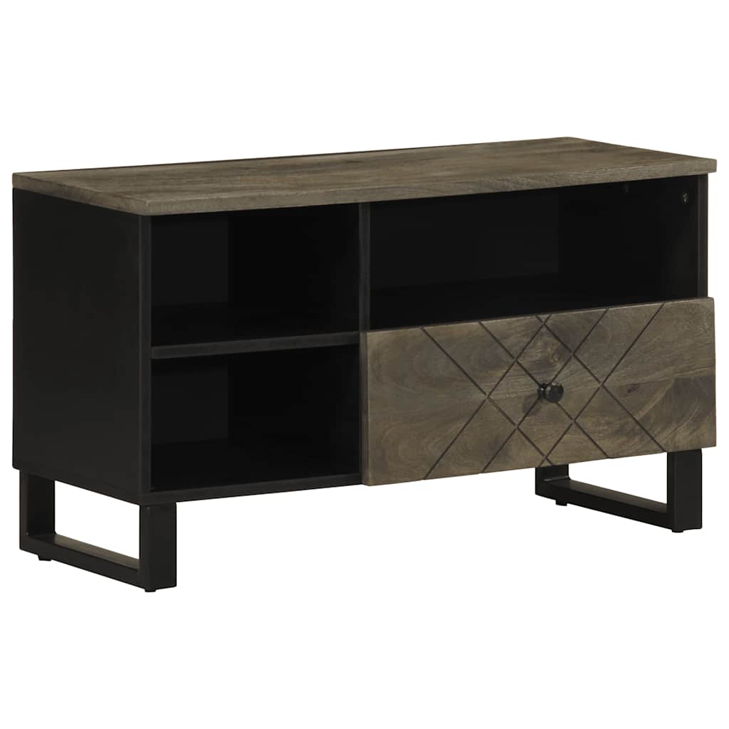 Vidaxl TV Cabinet, Black, 80X33X46 Cm, Solid Mango Wood