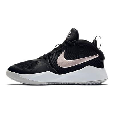 Team Hustle D9 GS Czarne Metaliczne Srebrne Buty Sportowe Dziecięce Wilcza Szarość Biały AQ4224-001